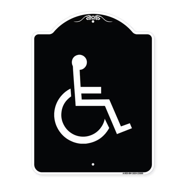 Large Handicapped Symbol Heavy-Gauge Aluminum Architectural Sign, 24